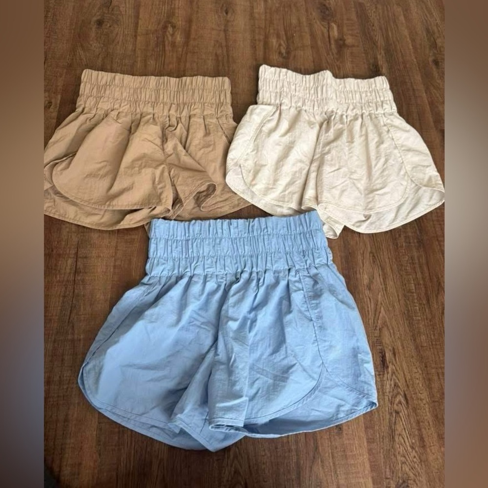 Women's Casual Shorts - Blue, Beige, and Cream